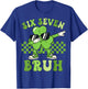 Six Seven Bruh 67 Checkered St Patricks Day Teens Boys Kids T-Shirt - T-Shirt | Royal
