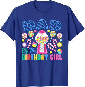 Dad of The Birthday Girl Candyland Matching Family T-Shirt - T-Shirt | Royal