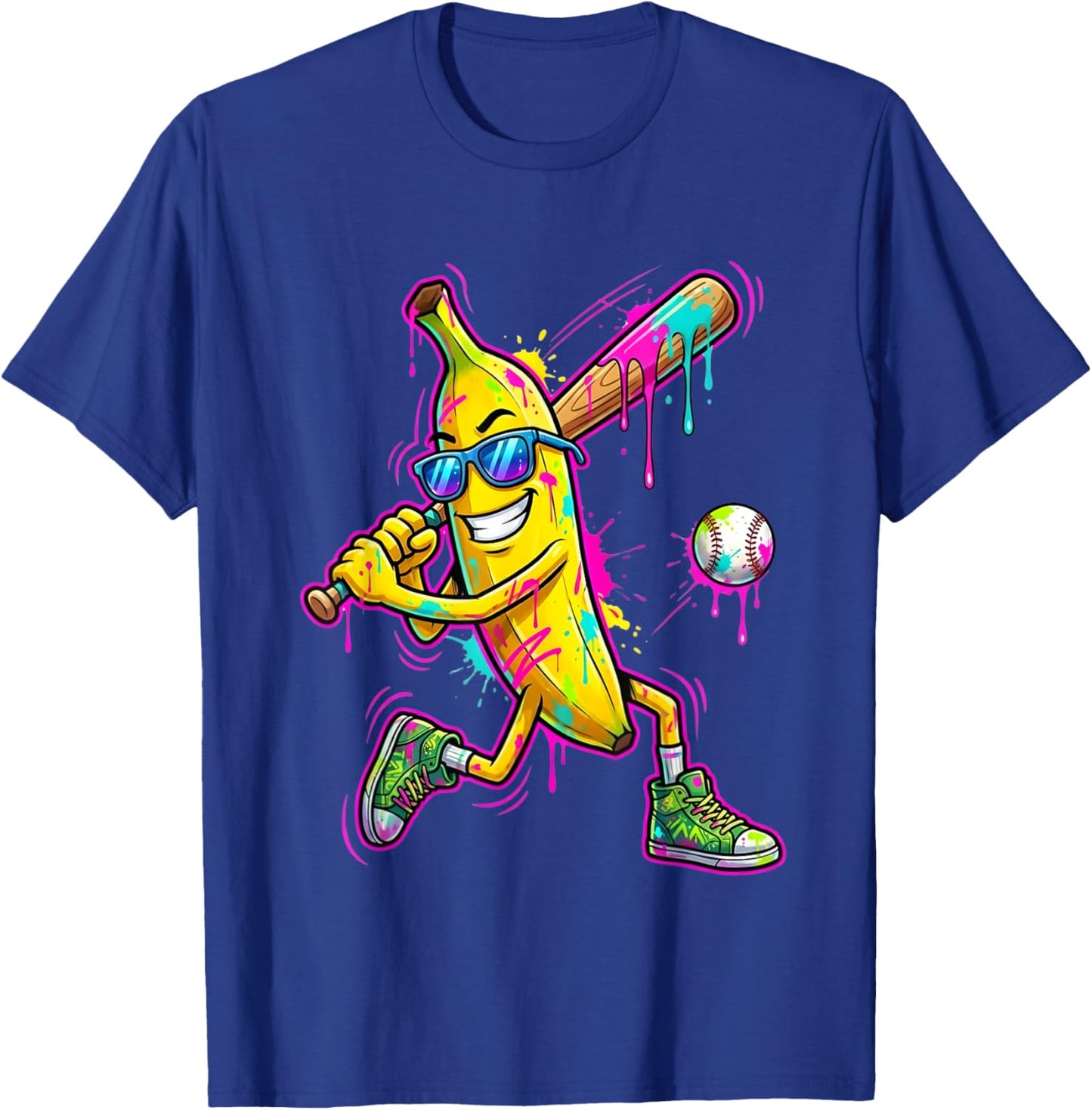 Funny Banana Men Women Kids Youth Drip Ice Cream T-Shirt - T-Shirt | Royal