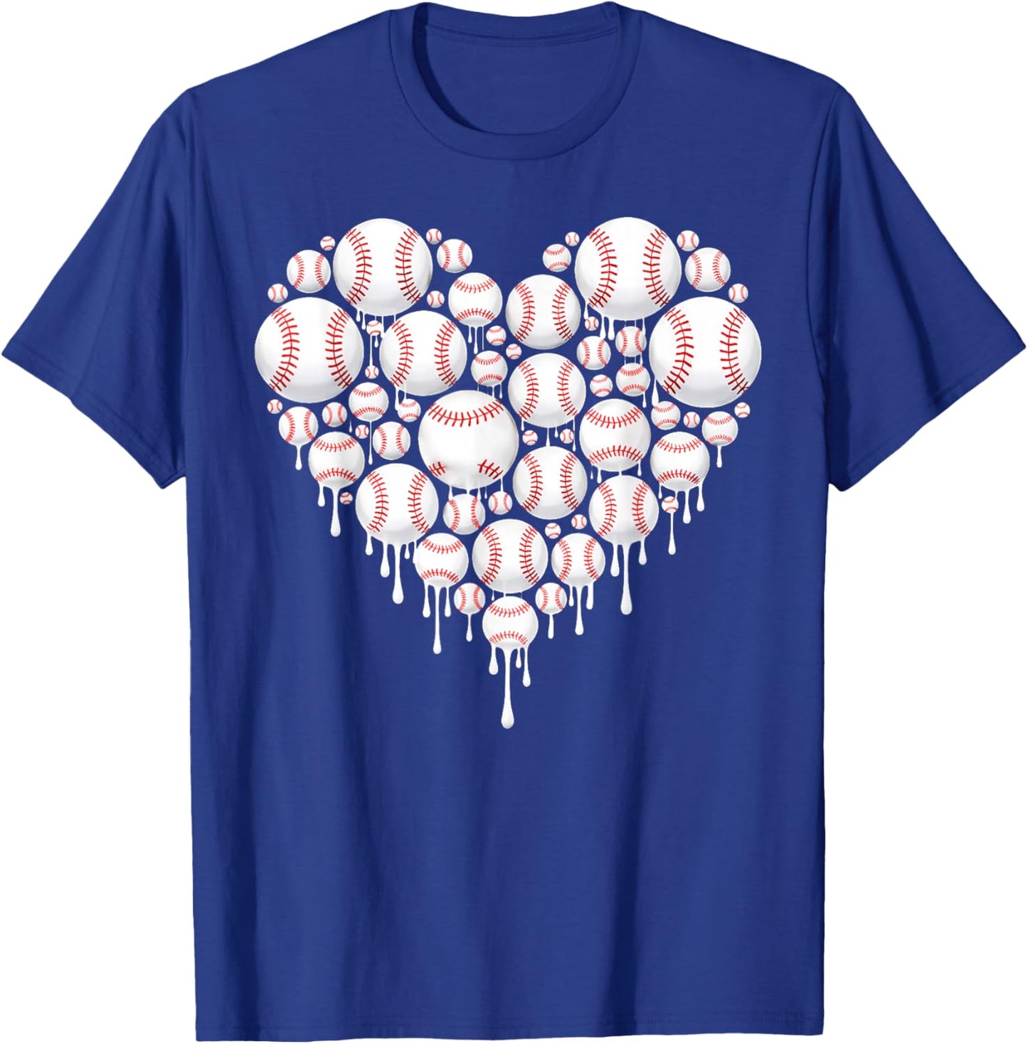 Baseball Heart Drip Valentine's Day Baseball Lover Boys Men T-Shirt - T-Shirt | Royal