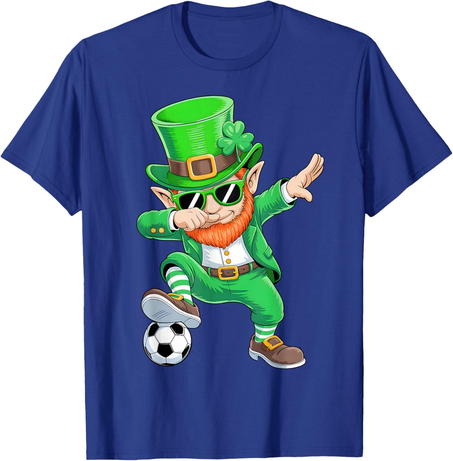 Dabbing Leprechaun Soccer St Patricks Day Boys Men Sport T-Shirt - T-Shirt | Royal