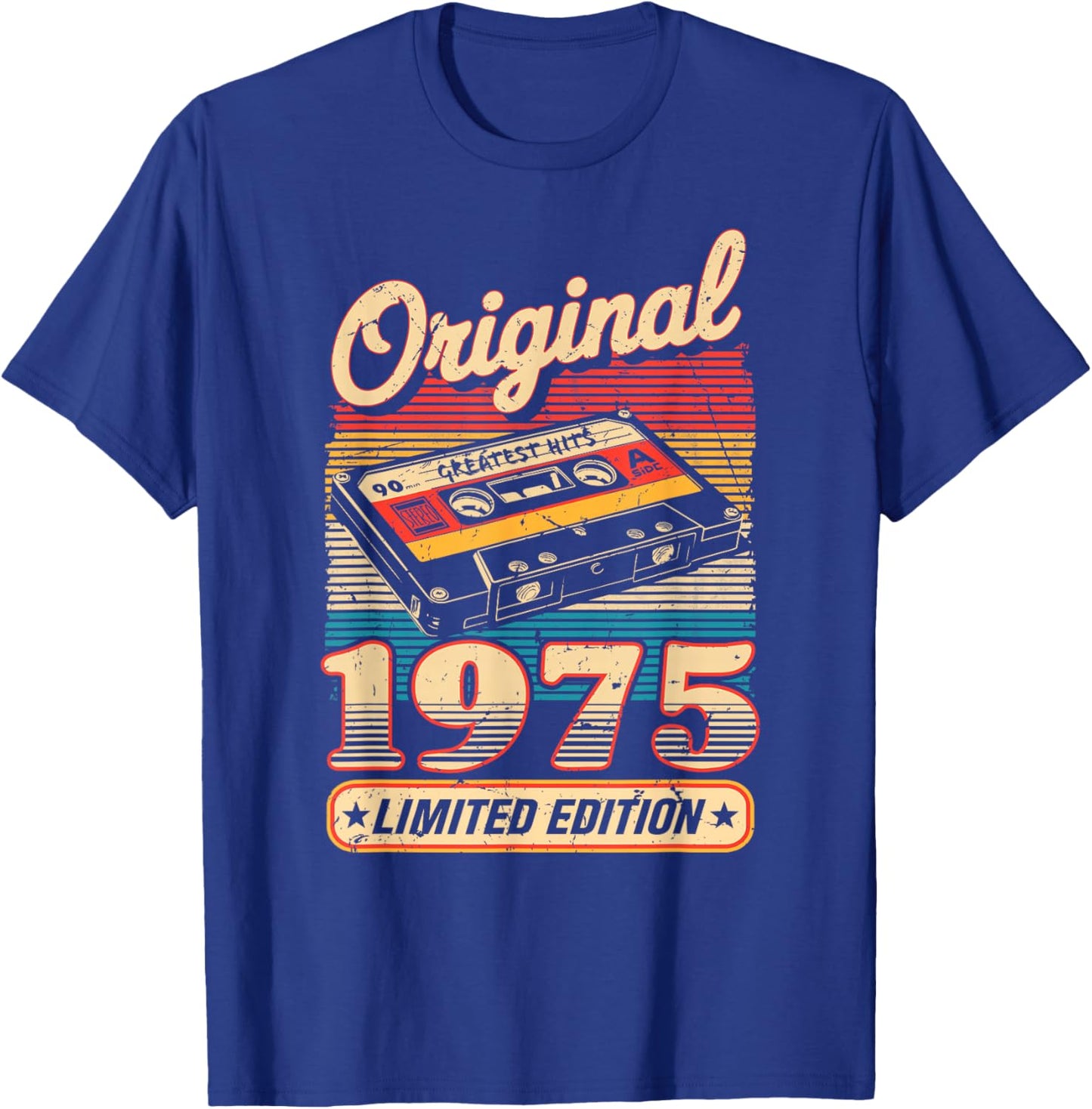 50th Birthday Retro Vintage 1975 Men Women T-Shirt - T-Shirt | Royal