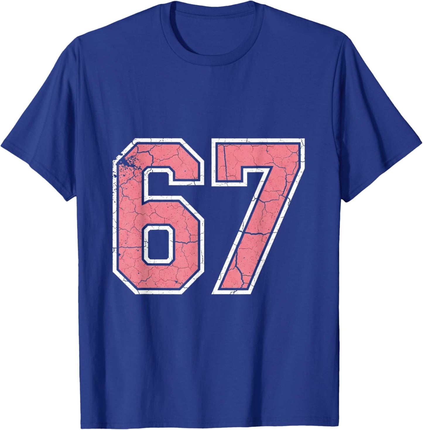 White and Pink Number 67 Jersey Player Uniform #67 Fan T-Shirt - T-Shirt | Royal