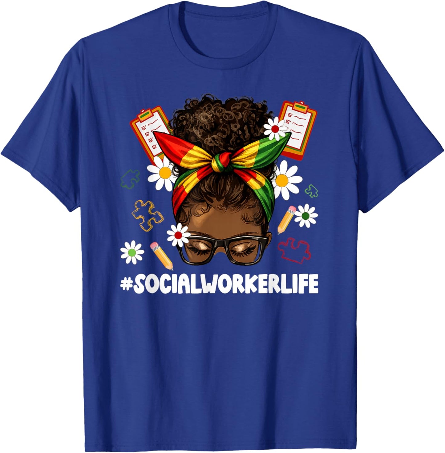Black Social Worker Life African American Social Workers T-Shirt - T-Shirt | Royal