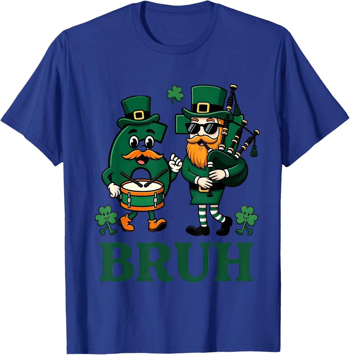 67 Bruh Shamrock Leprechaun Funny Six Seven St Patrick's Day T-Shirt - T-Shirt | Royal