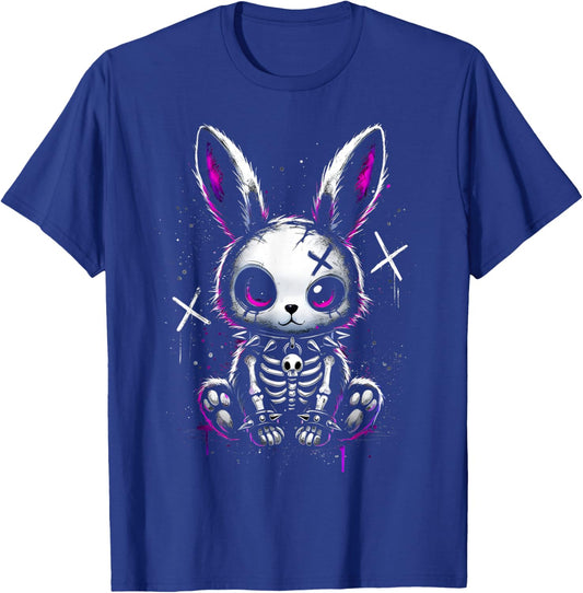 Creepy Bunny Gothic Aesthetic, Cute Rabbit Alt Goth Grunge T-Shirt - T-Shirt | Royal
