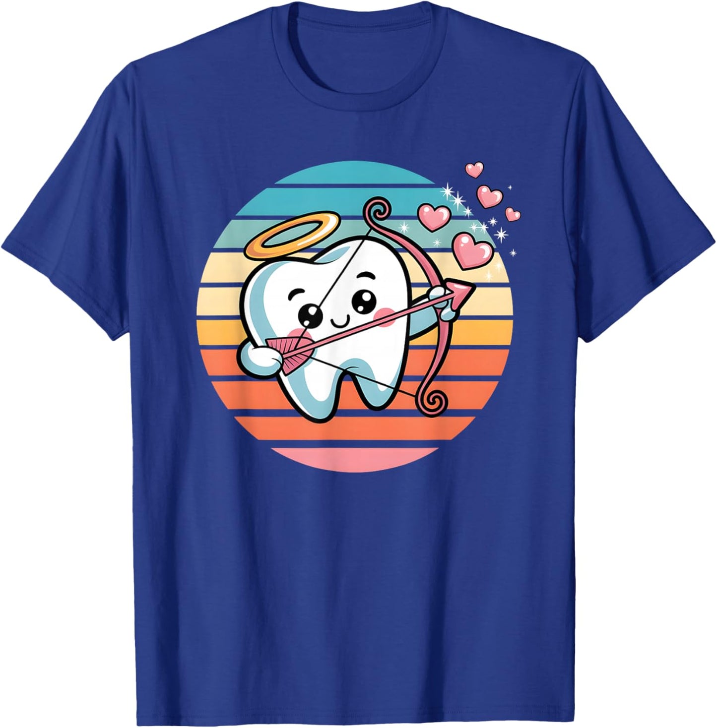 Cute ValentineTooth Cupid Dental Dentists Hygienists Funny T-Shirt - T-Shirt | Royal