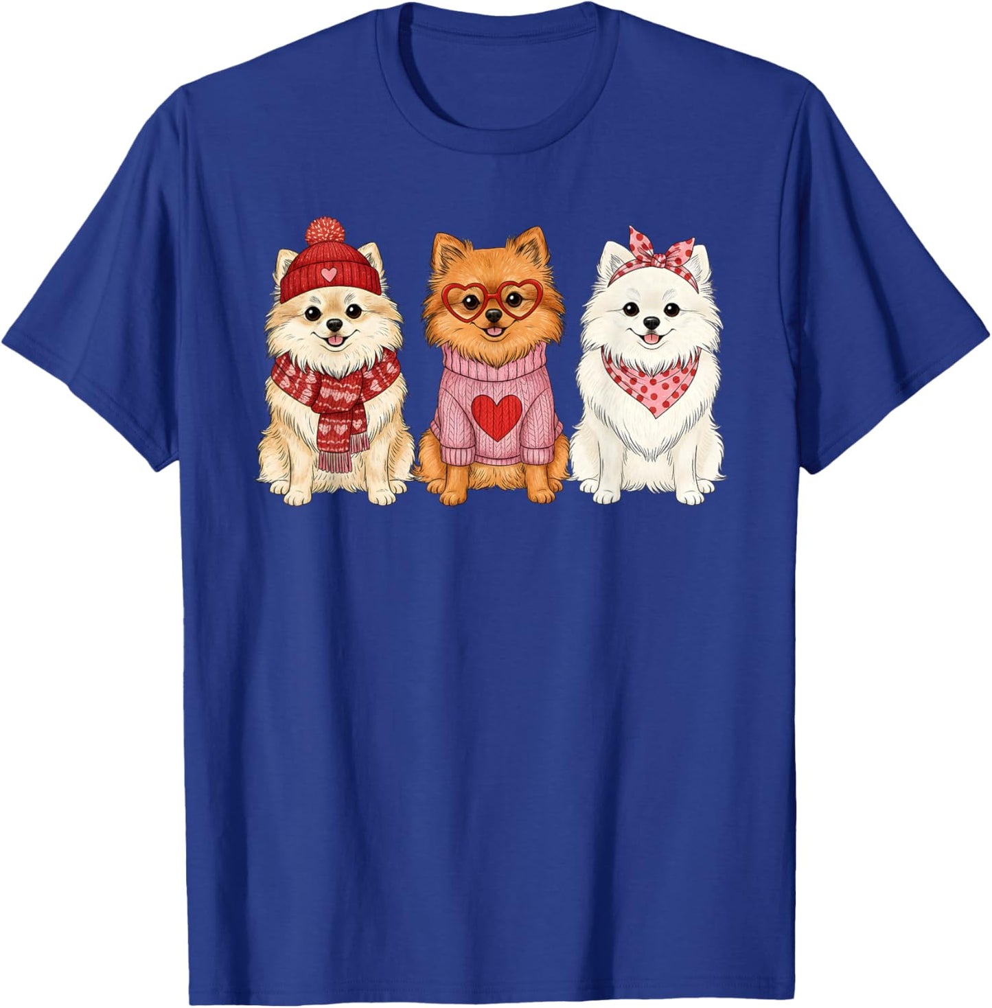 Cute Pomeranian Valentine Dog T-Shirt - T-Shirt | Royal