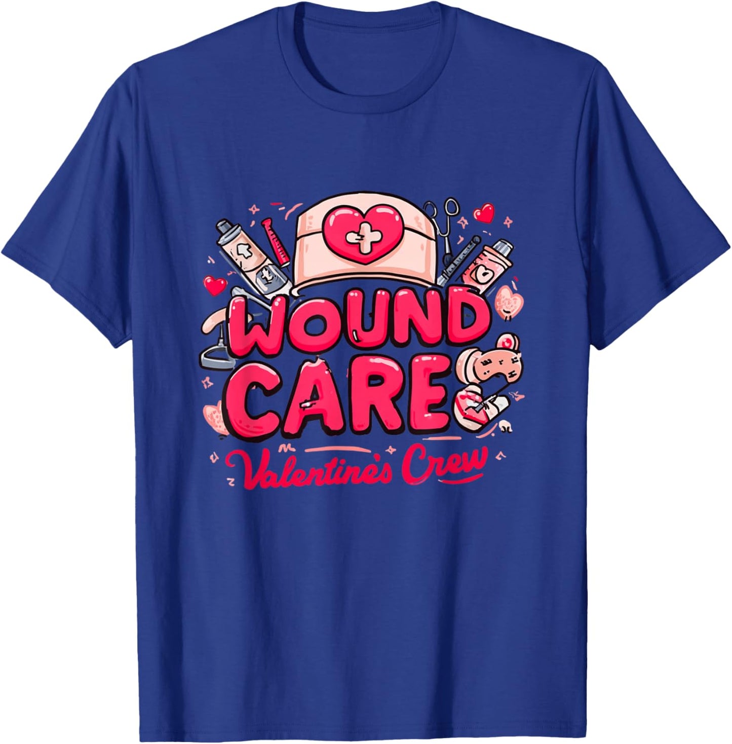 Wound Care Valentine Crew Nurse Aesthetic T-Shirt - T-Shirt | Royal
