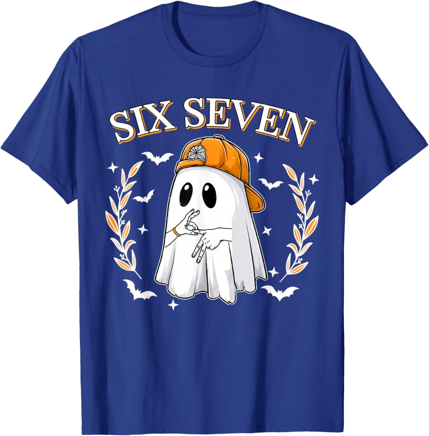 Six Seven 67 Meme Funny Ghost Halloween 6 7 Couple Matching T-Shirt - T-Shirt | Royal