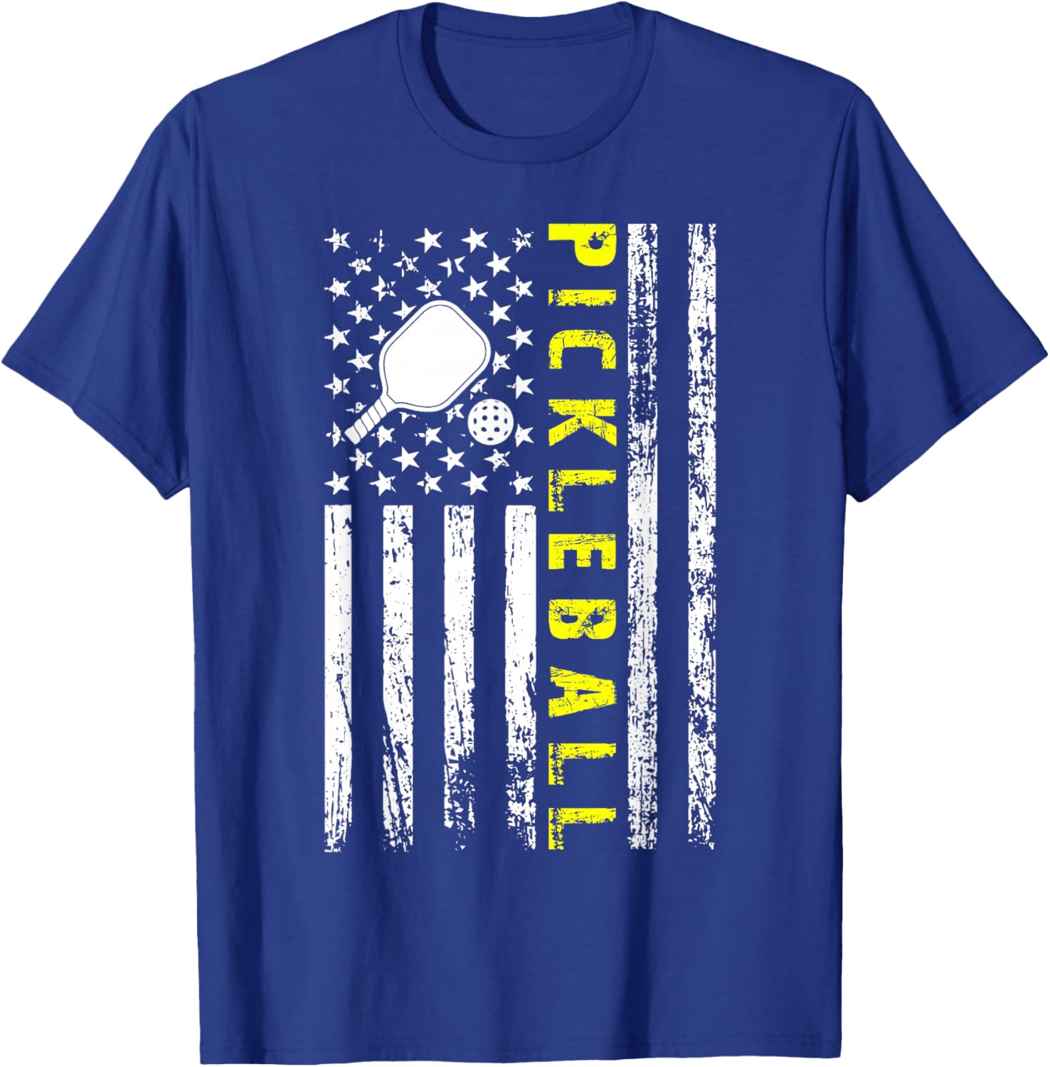Pickleball American Flag Pickleball Player Paddleball Lover T-Shirt - T-Shirt | Royal