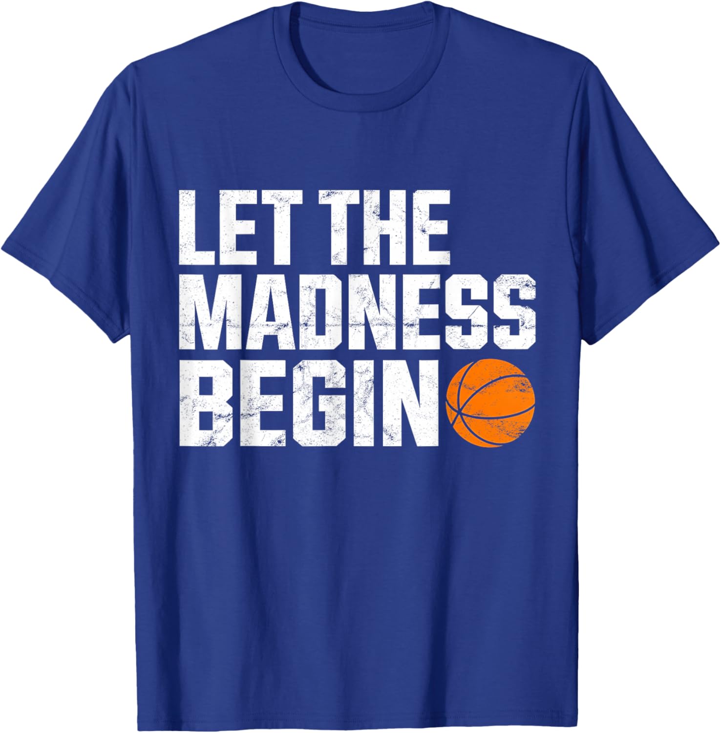 Vintage Mad March Hoop Basketball Lovers Squad Tournament T-Shirt - T-Shirt | Royal