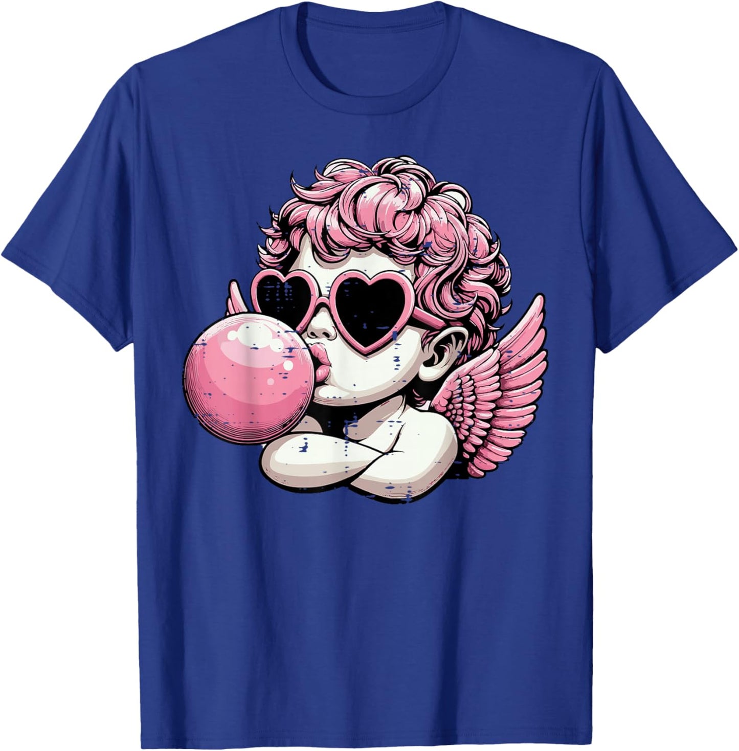 Valentines Day Cupid Bubblegum Retro Cherub Women Girls Kids T-Shirt - T-Shirt | Royal