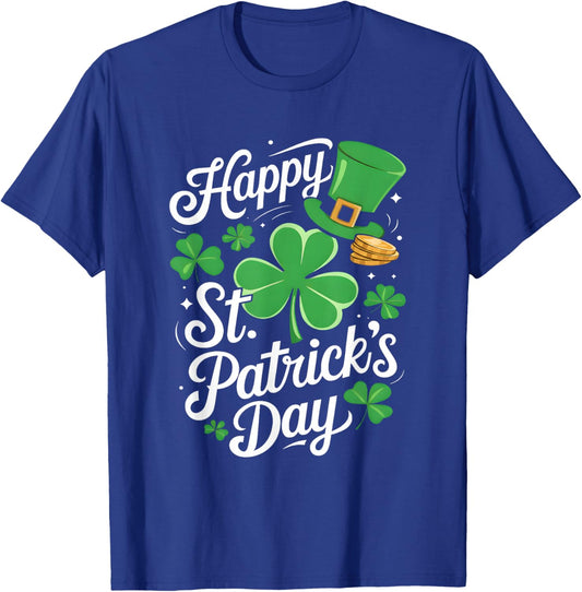 Happy St Patricks Day Shamrock Irish Funny Men Women Kids T-Shirt - T-Shirt | Royal