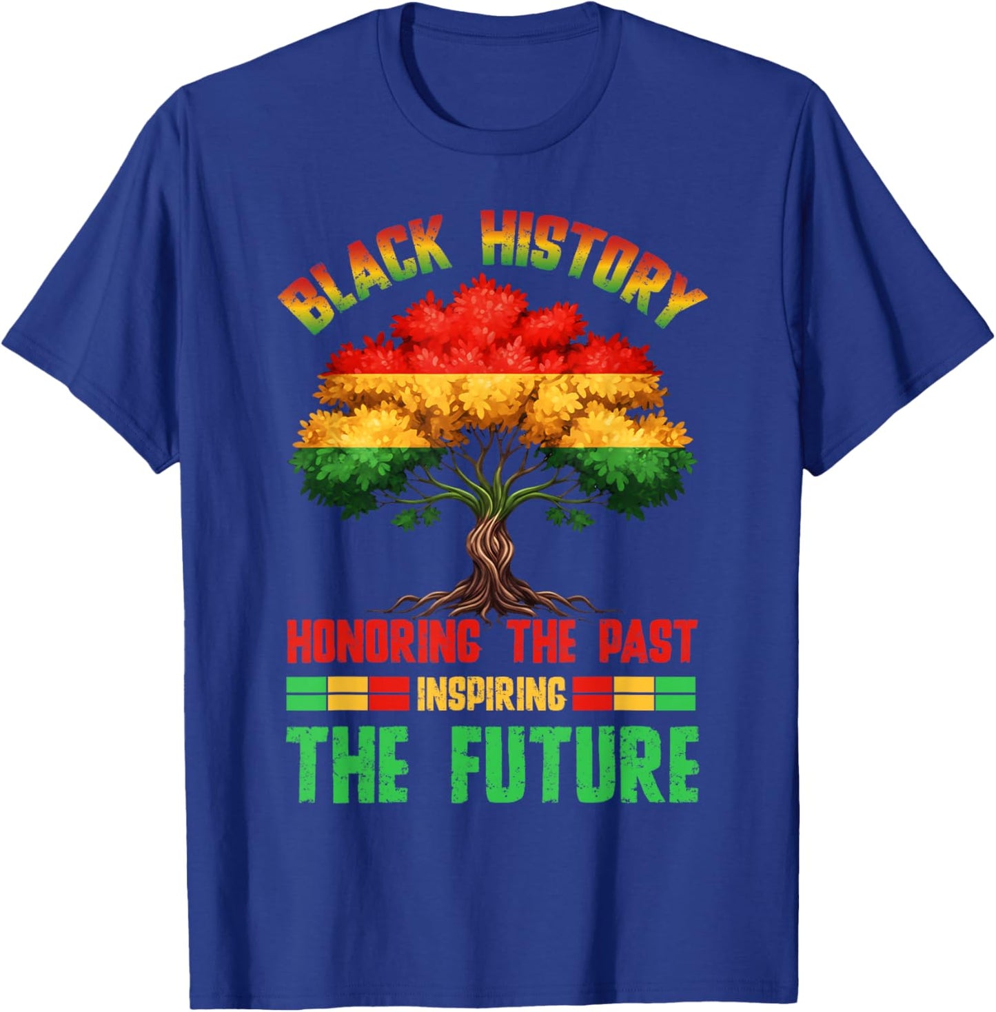 Honoring Past Inspiring Future Men Women Black History Month T-Shirt - T-Shirt | Royal
