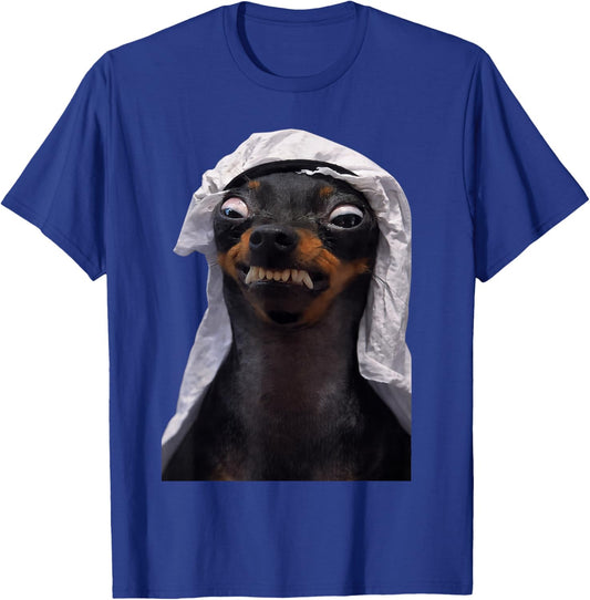 Angry Chihuahua Dog Face with Crazy Eyes & Fierce Expression T-Shirt - T-Shirt | Royal