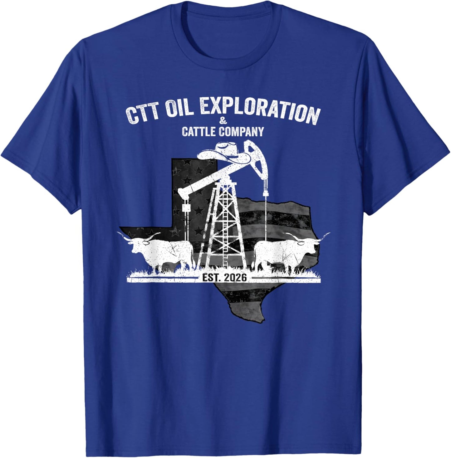 Vintage Texas Oilfield Rancher Cowboy Western Pride T-Shirt - T-Shirt | Royal