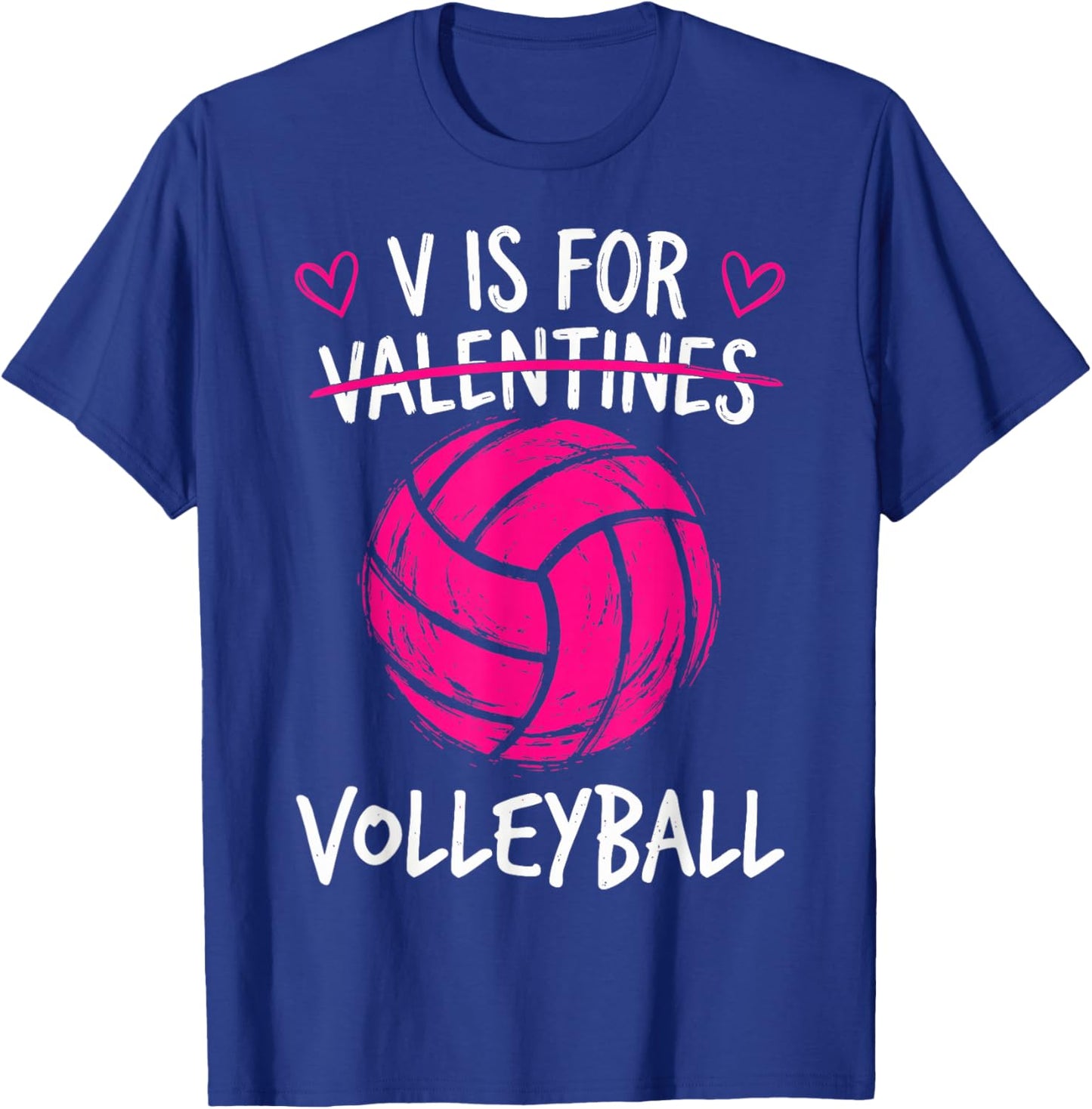 V is for Volleyball Valentine Funny Couple Valentines Day T-Shirt - T-Shirt | Royal
