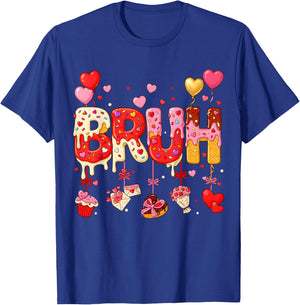 Boy Bruh Meme Valentines Day Drip Ice Cream Kids Hearts Girl T-Shirt - T-Shirt | Royal