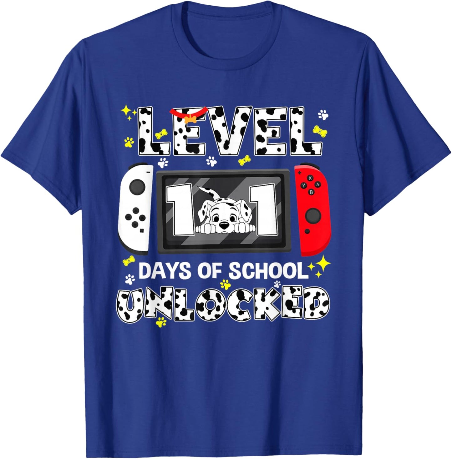101 Days of School Level Unlocked Gaming 100 Days of School T-Shirt - T-Shirt | Royal