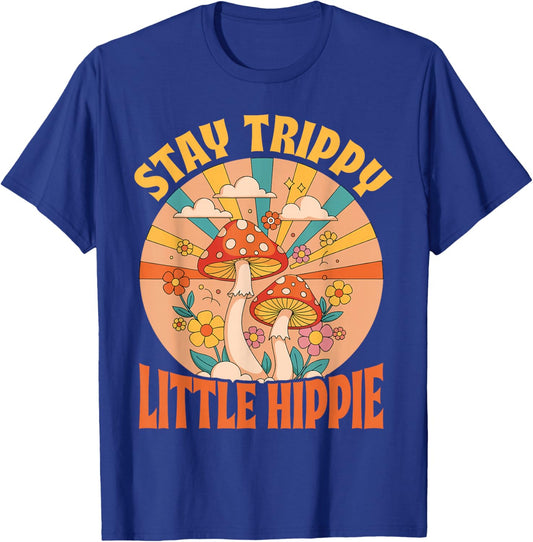 Stay Hippie Little Trippy Bohemian Boho Groovy Wildflower T-Shirt - T-Shirt | Royal