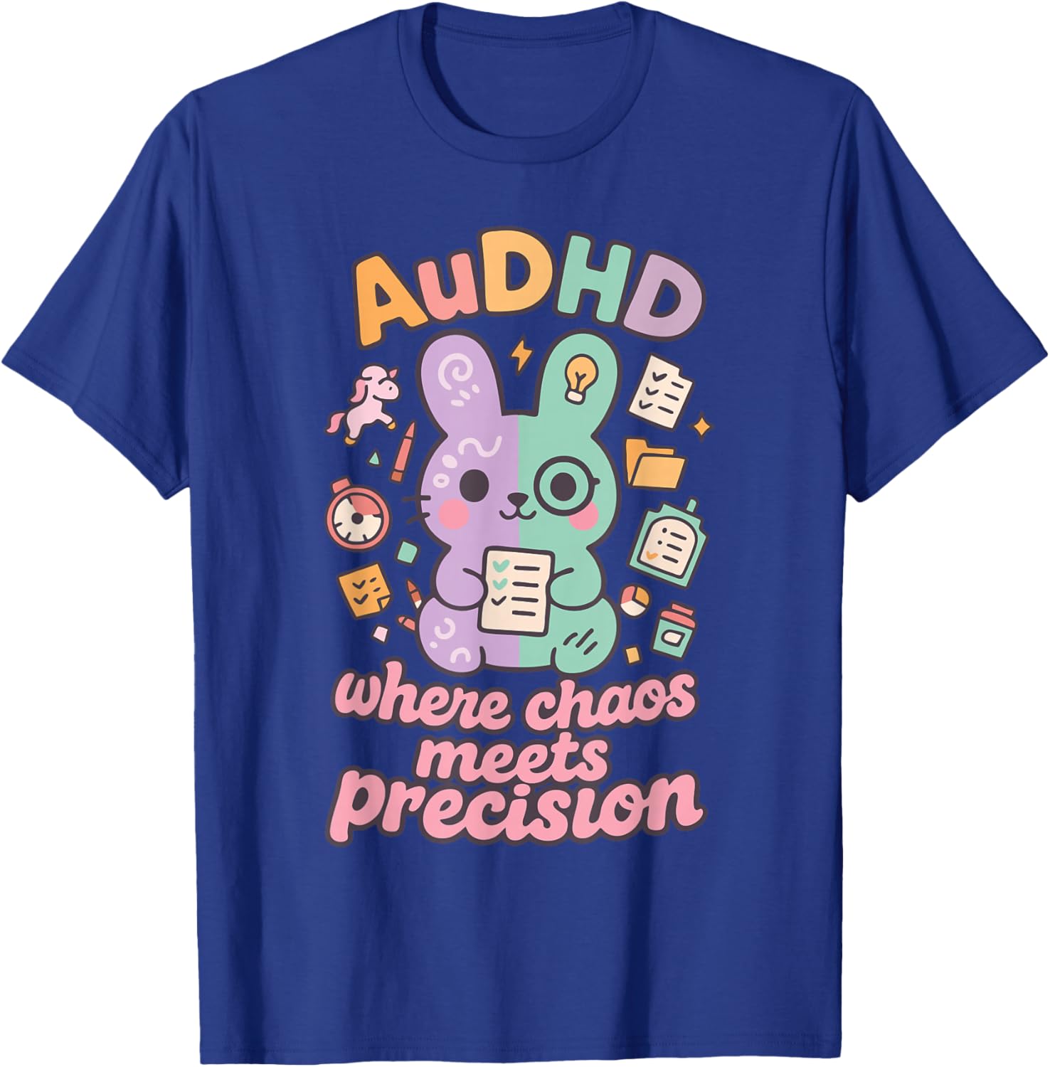 AuDHD Where Chaos Meets Precision Design T-Shirt - T-Shirt | Royal