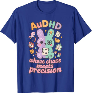 AuDHD Where Chaos Meets Precision Design T-Shirt - T-Shirt | Royal
