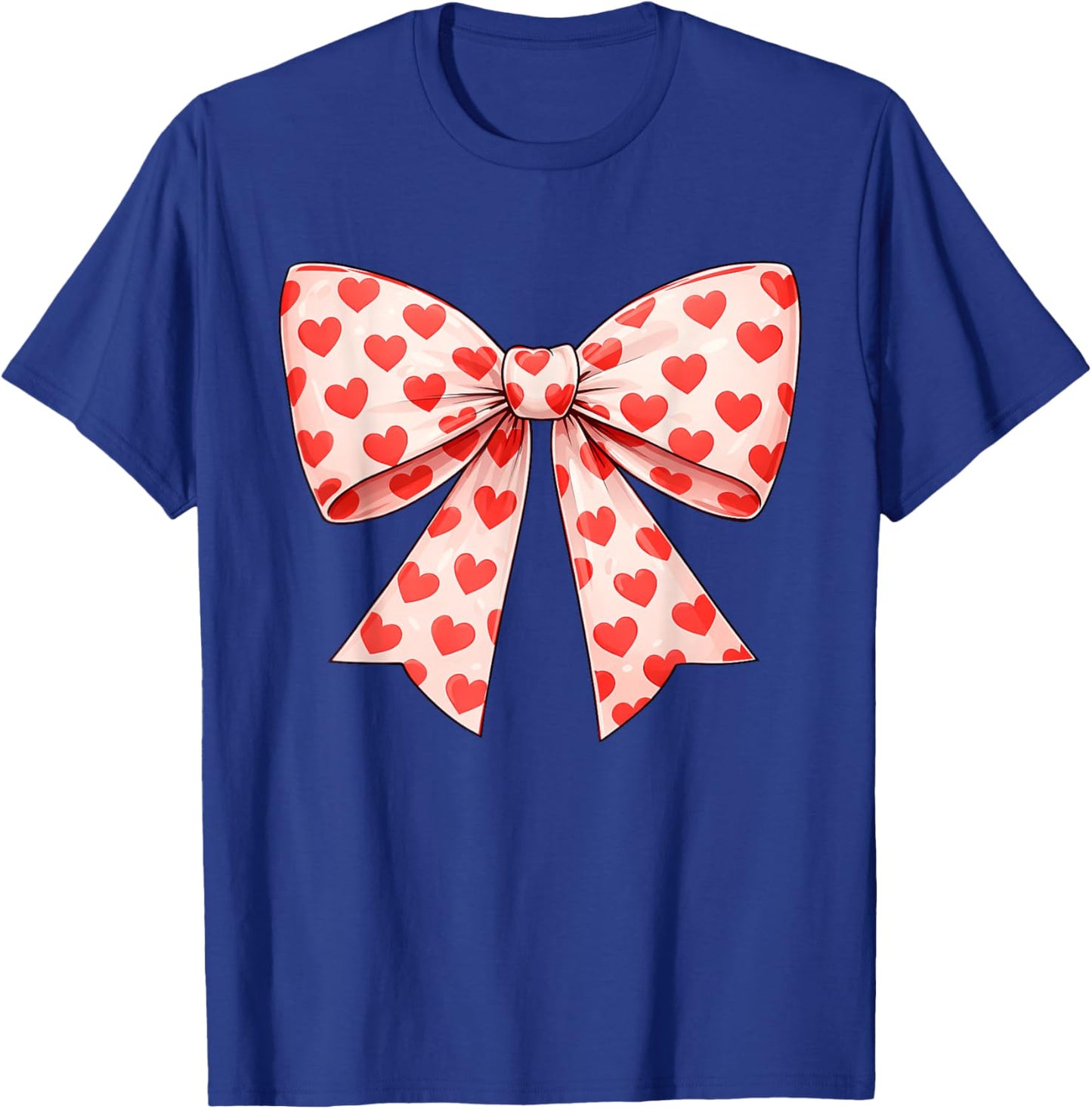 Girls Valentine Heart Bow Cute Valentines Day Teens Kids T-Shirt - T-Shirt | Royal