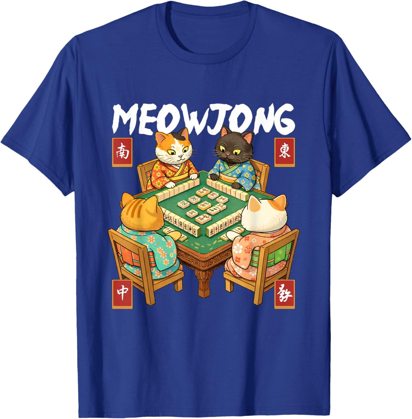Meowjong - Mahjong Lover Mah Jong Player Casino Gambler T-Shirt - T-Shirt | Royal