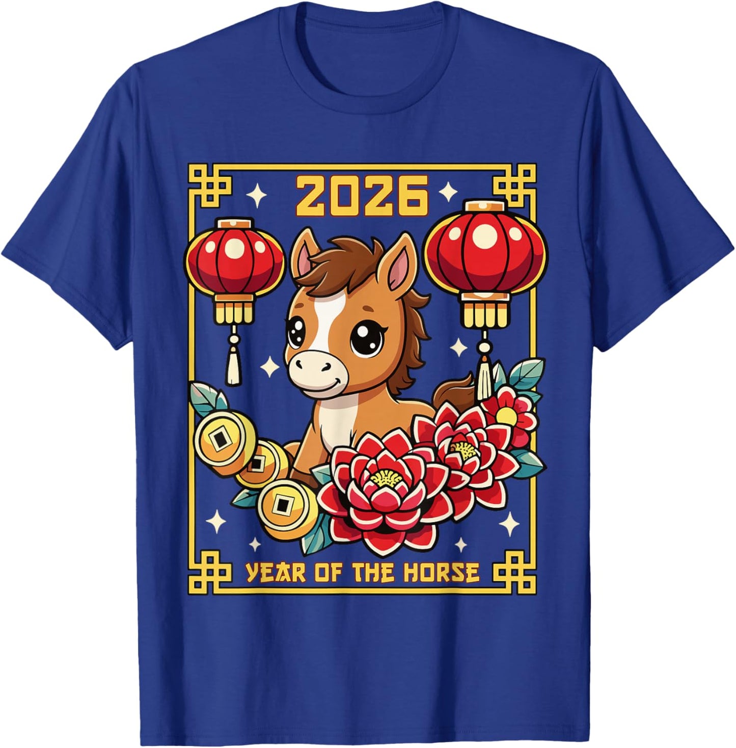 Year of The Horse 2026 Chinese New Year Brown Pony Zodiac T-Shirt - T-Shirt | Royal