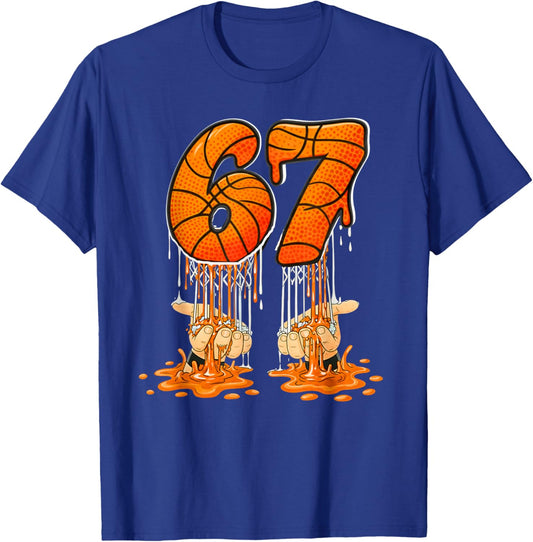 67 Basketball Field Ice Cream Drip Six Seven Bball Boys T-Shirt - T-Shirt | Royal