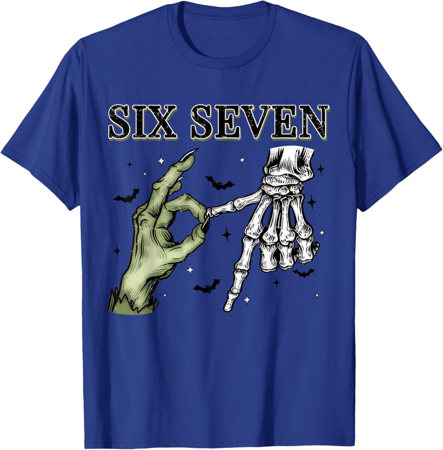 Six Seven 67 Matching Group Halloween Skeleton Frankenstein T-Shirt - T-Shirt | Royal