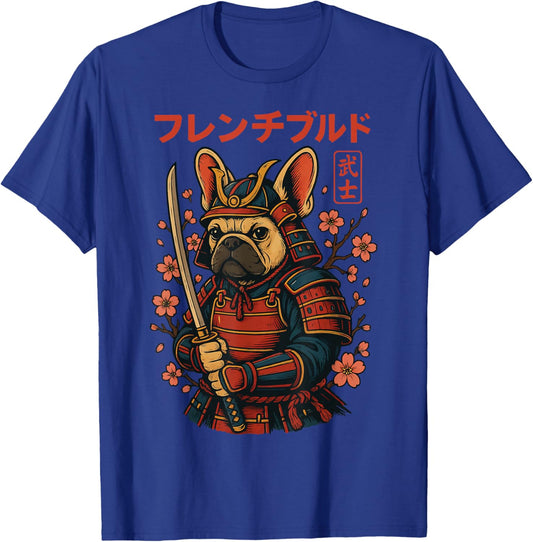 French Bulldog Samurai Japanese Dog Katana T-Shirt - T-Shirt | Royal