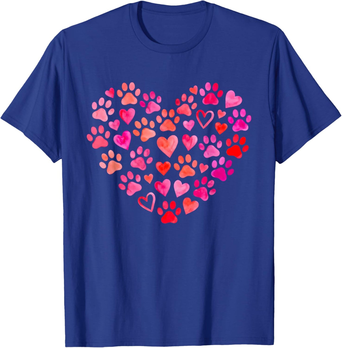 Cute Dog Lover Heart Paw Valentine Pet Owner T-Shirt - T-Shirt | Royal