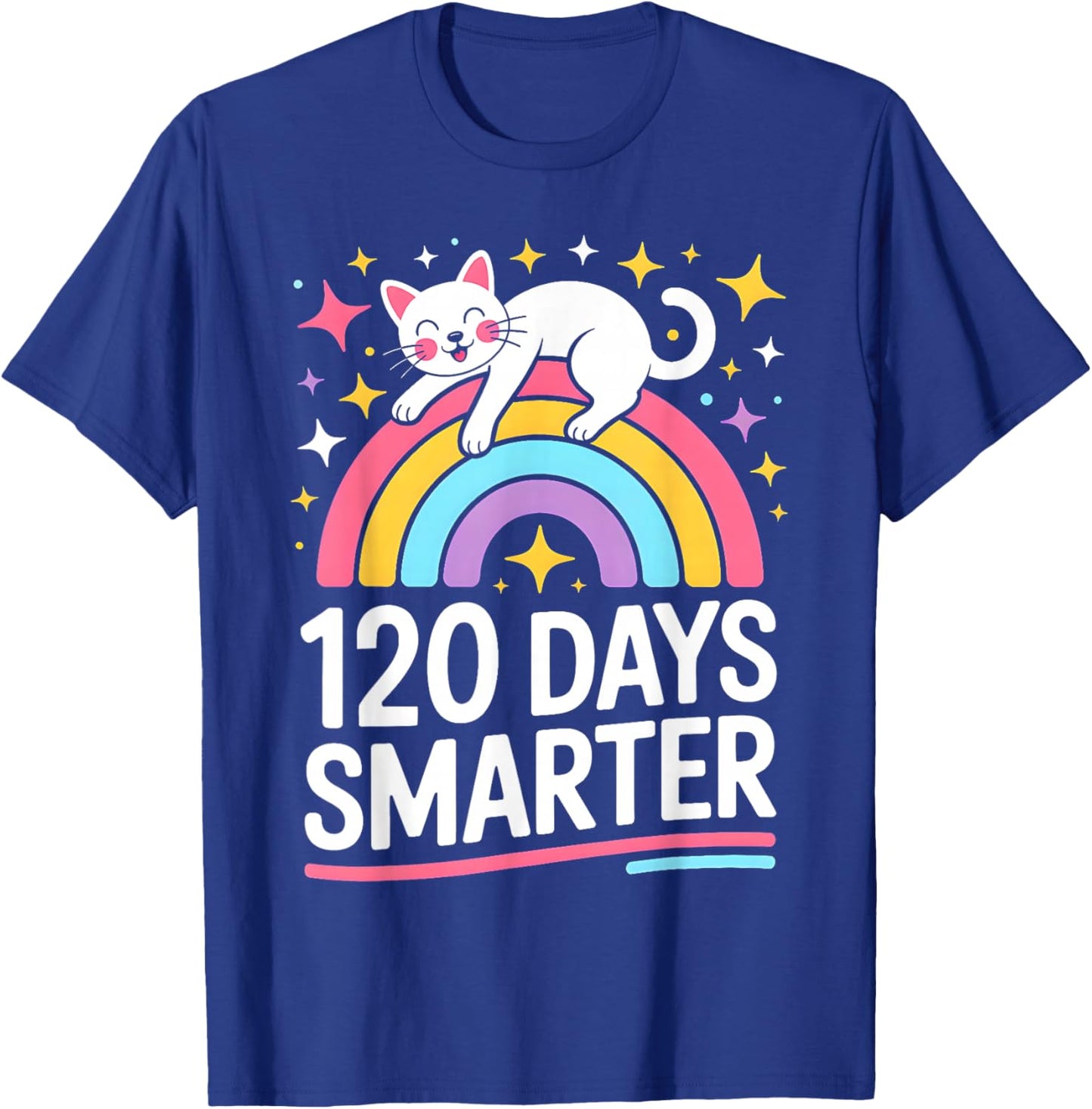 120 Days of School Kids Kitten Cat 120th Day of School Girls T-Shirt - T-Shirt | Royal