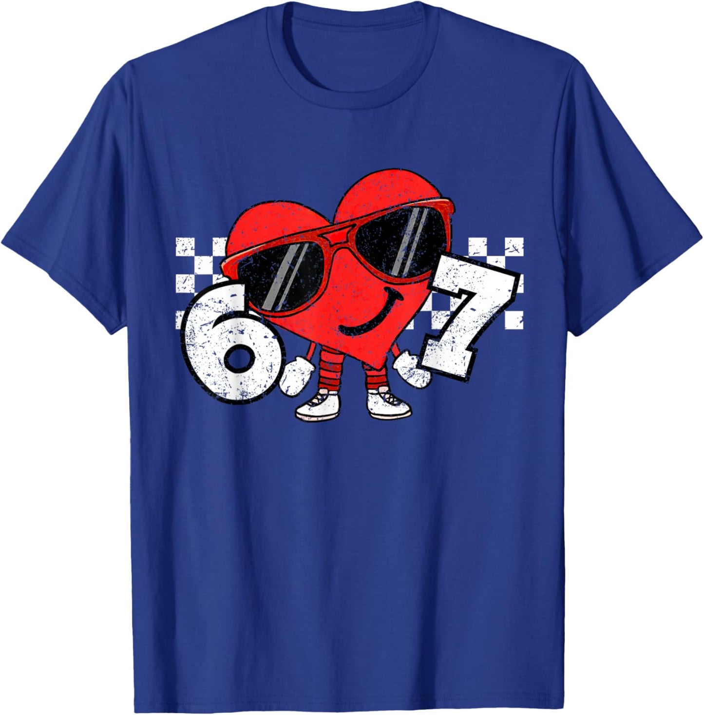 Funny Valentines Heart 67 Six Seven Boys Kids Teens T-Shirt - T-Shirt | Royal