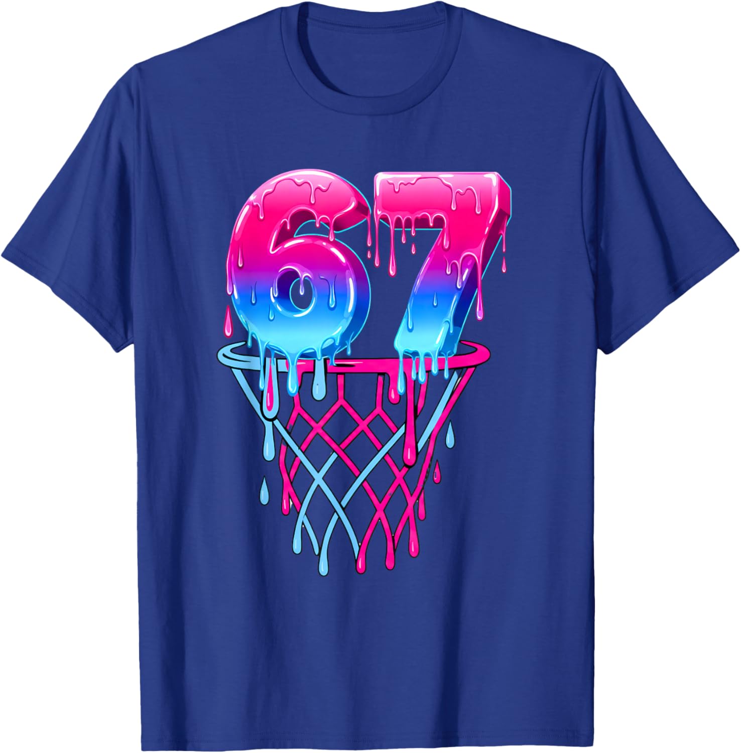Basketball Ice Cream Drip Sport Bball T-Shirt - T-Shirt | Royal