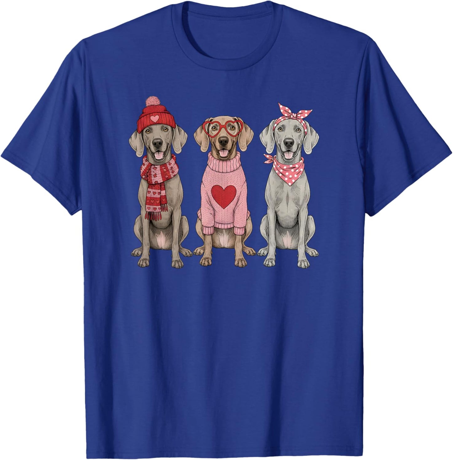 Cute Weimaraner Valentine Dog T-Shirt - T-Shirt | Royal