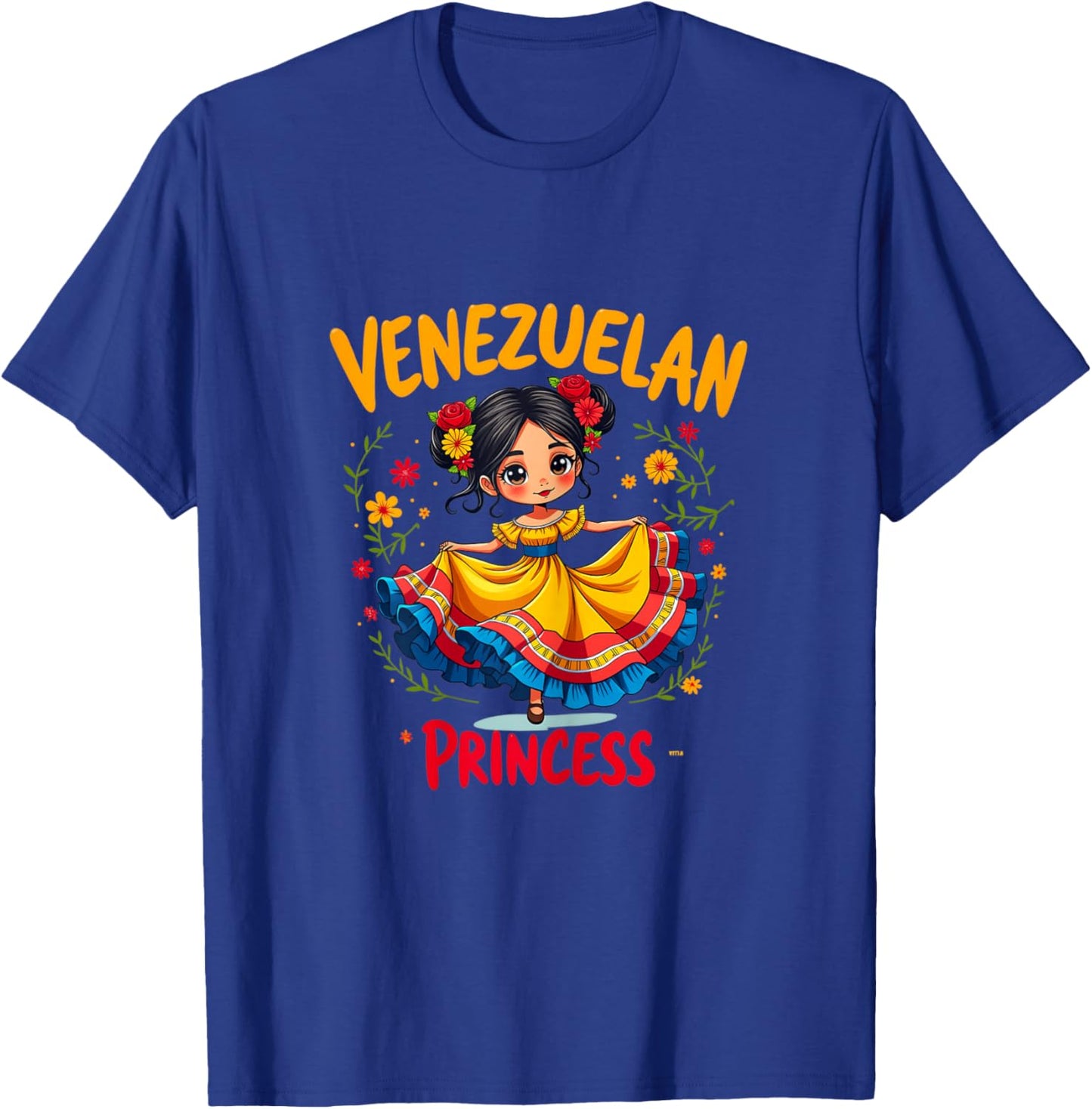 Venezuelan Princess Cute Folk Dress Venezuela Girl T-Shirt - T-Shirt | Royal