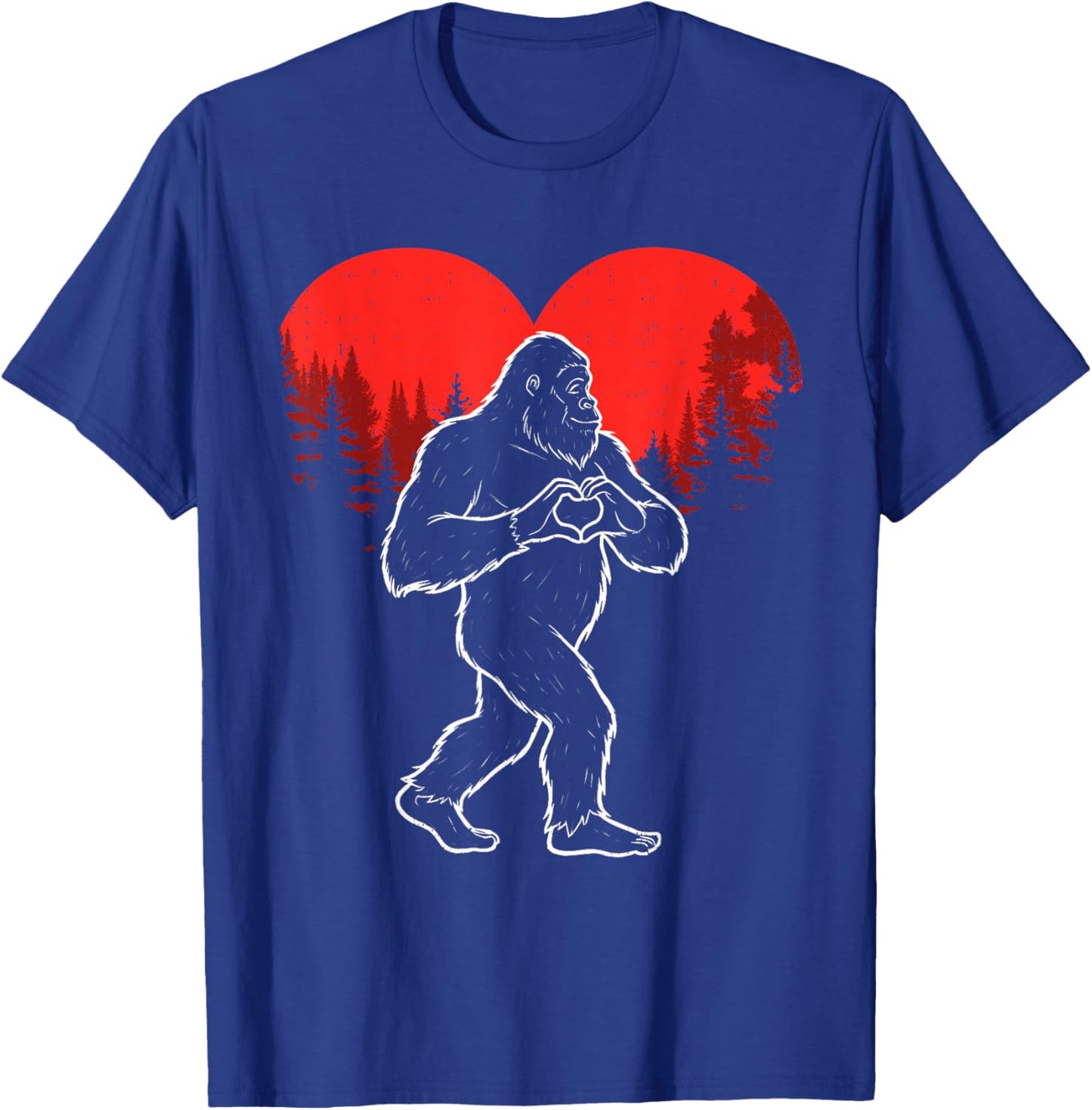 Bigfoot Valentines Day Heart Sasquatch Valentine Boys T-Shirt - T-Shirt | Royal