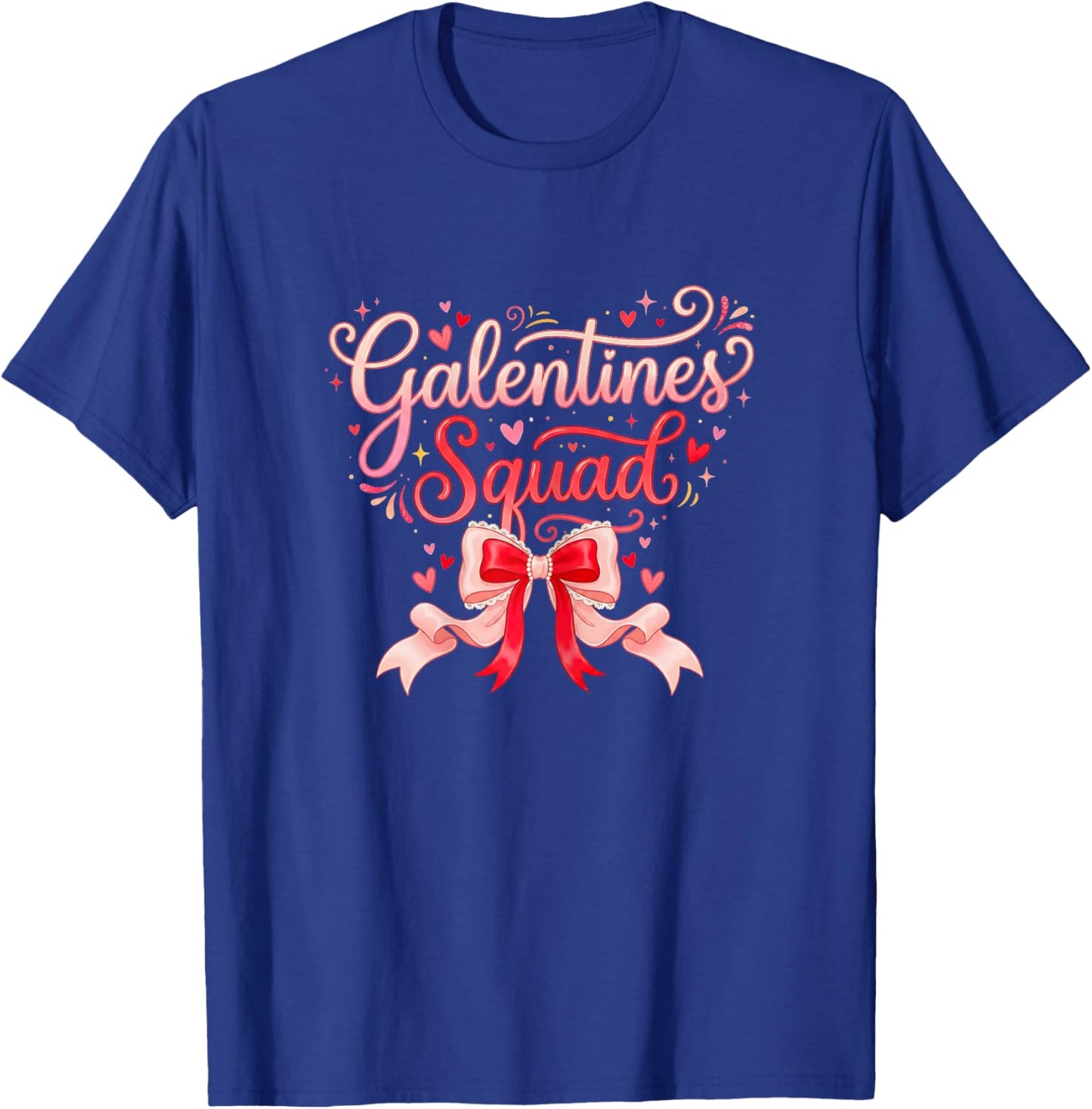 Galentines Squad Coquette Bow Women Girls Crew Party 2026 T-Shirt - T-Shirt | Royal
