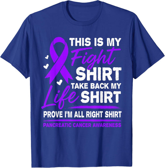 Pancreatic Cancer Awareness Ribbon Purple Women Kids T-Shirt - T-Shirt | Royal