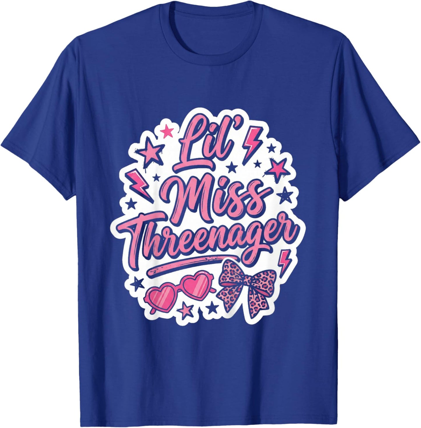 3rd Birthday Girl Sassy Toddler Lil Miss Threenager T-Shirt - T-Shirt | Royal