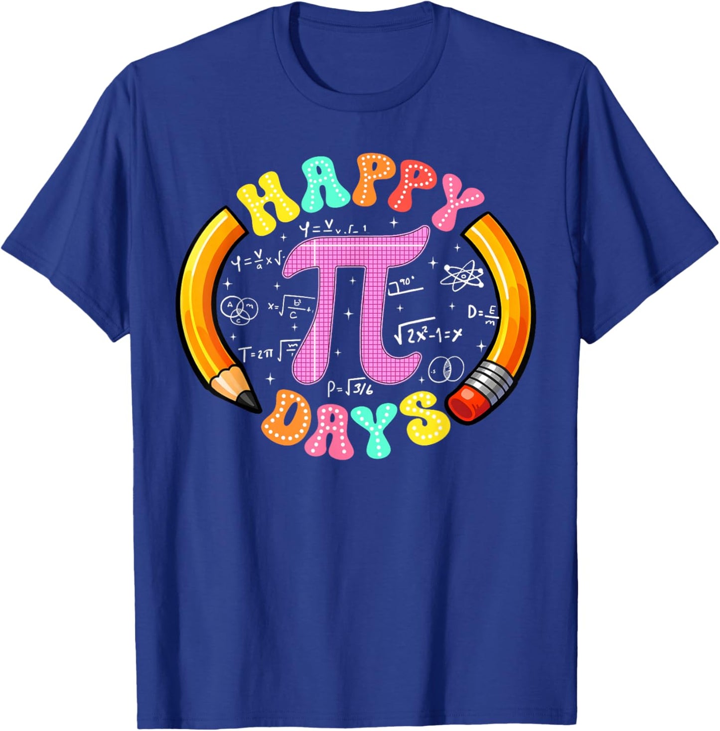 Happy Pi Days Pencil Pi Symbol Equations Boy Girl Math Lover T-Shirt - T-Shirt | Royal