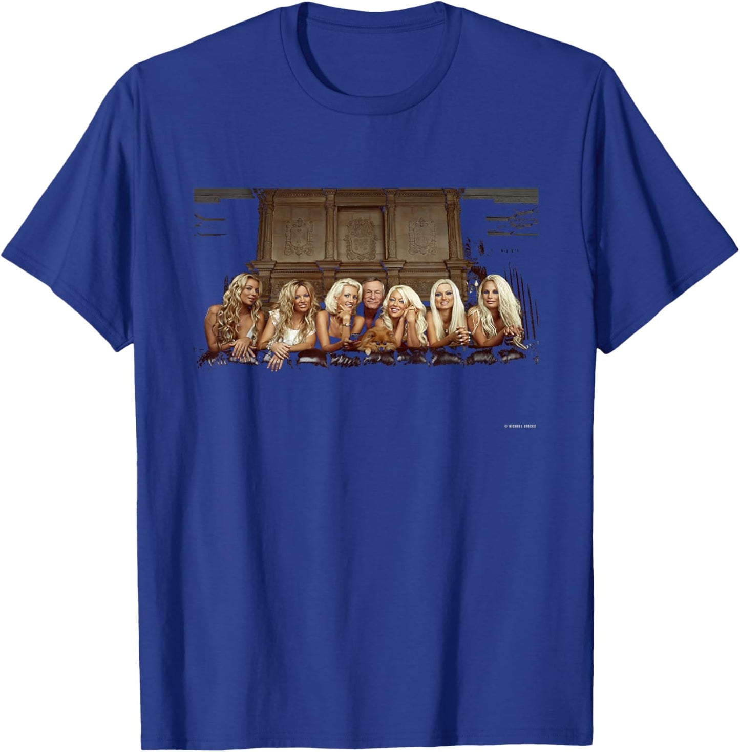 Hugh HEFNER & Playboy Bunnies 2002 by Michael Grecco T-Shirt - T-Shirt | Royal