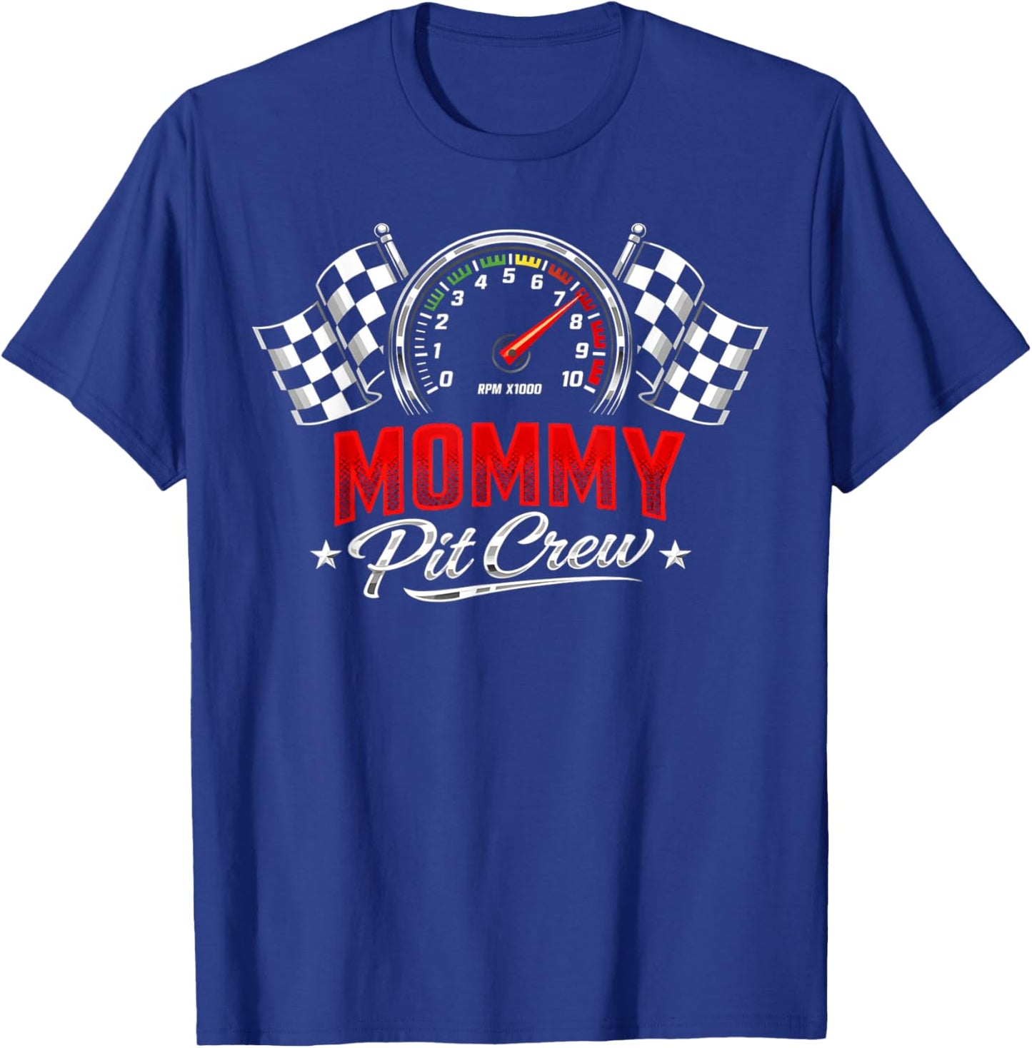 Race Car Racing Birthday Party Family Racing Mommy Pit Crew T-Shirt - T-Shirt | Royal