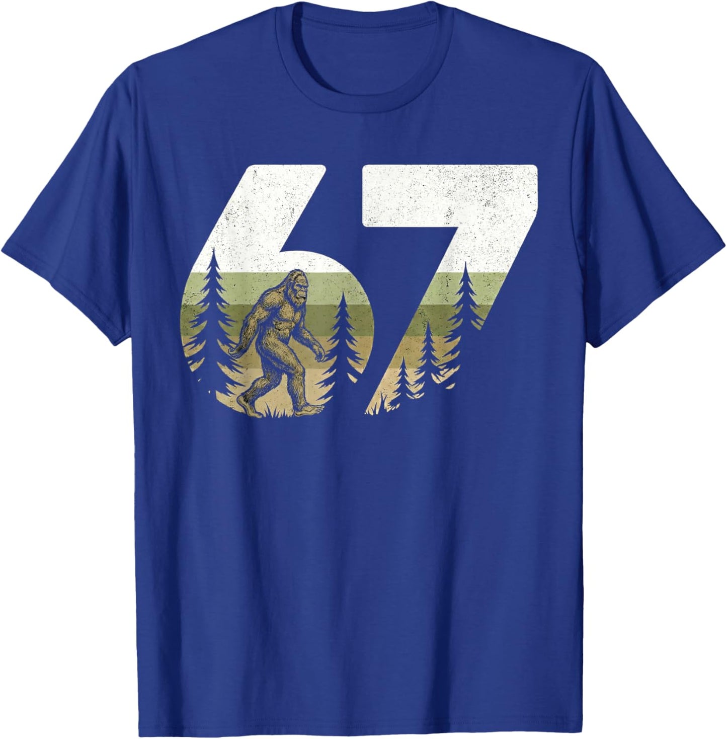 Vintage Bigfoot 67 Meme Nature 67 Forest Wildlife six Seven T-Shirt - T-Shirt | Royal