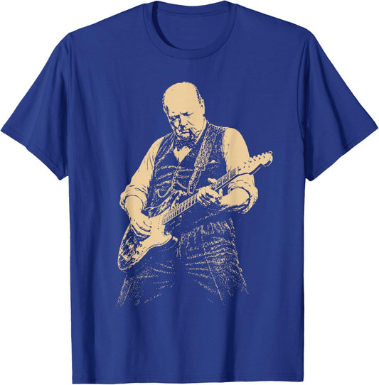 Winston Churchill Playing Guitar Vintage T-Shirt - T-Shirt | Royal