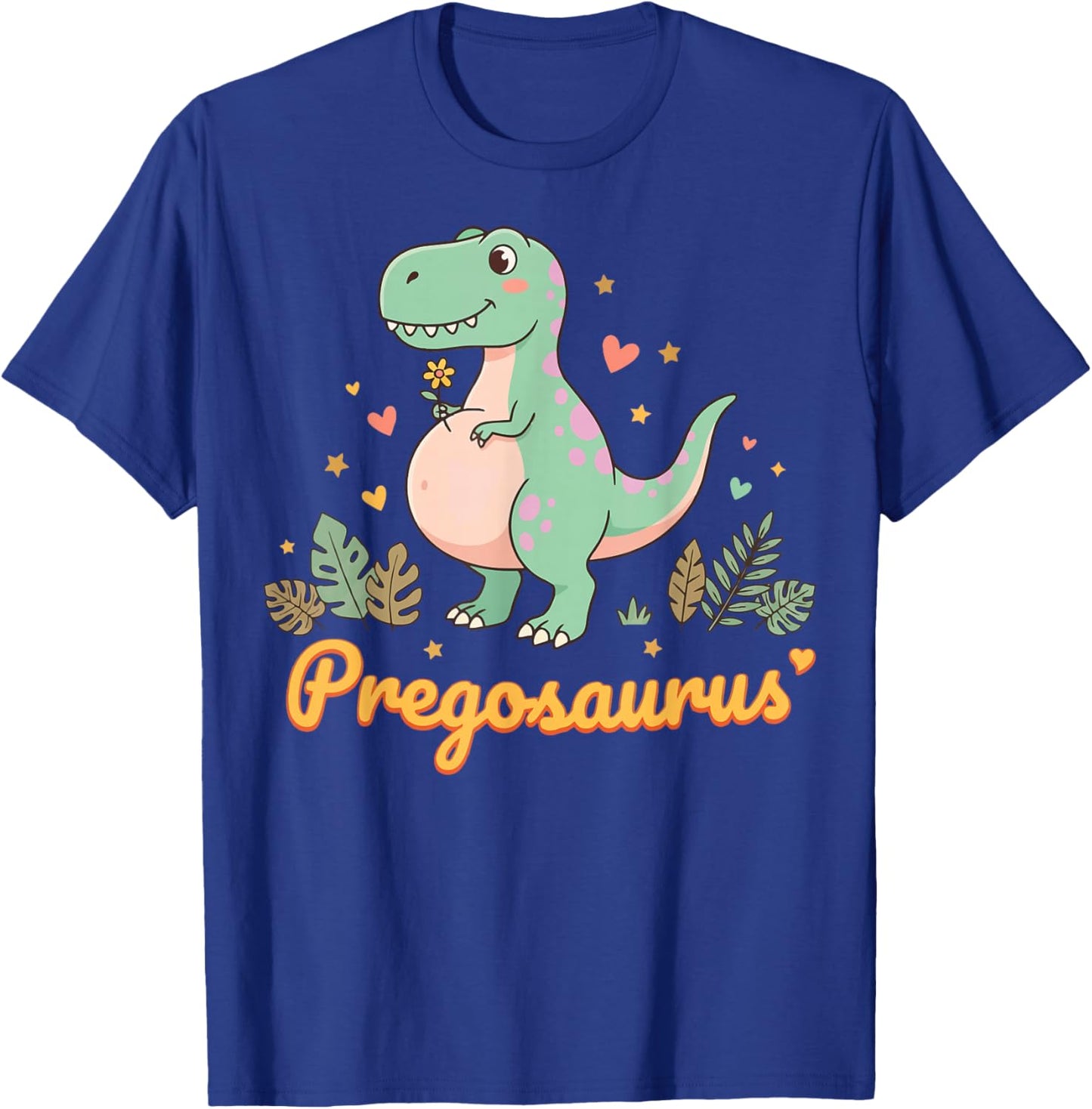Pregosaurus Pregnant Mom Dinosaur T-Shirt - T-Shirt | Royal