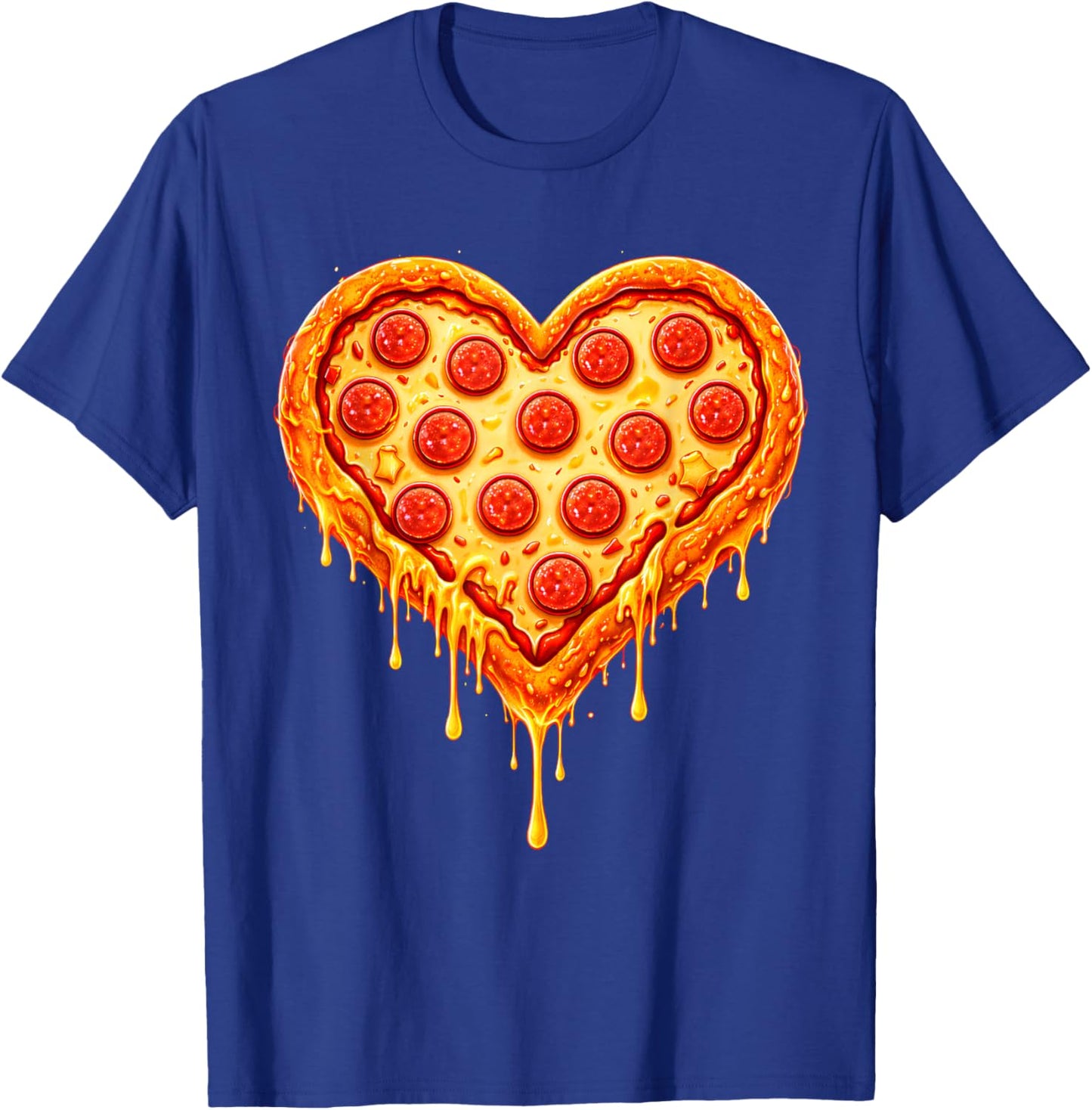 Heart Shaped Pizza Drip Valentines Day Food Pizza Lover T-Shirt - T-Shirt | Royal